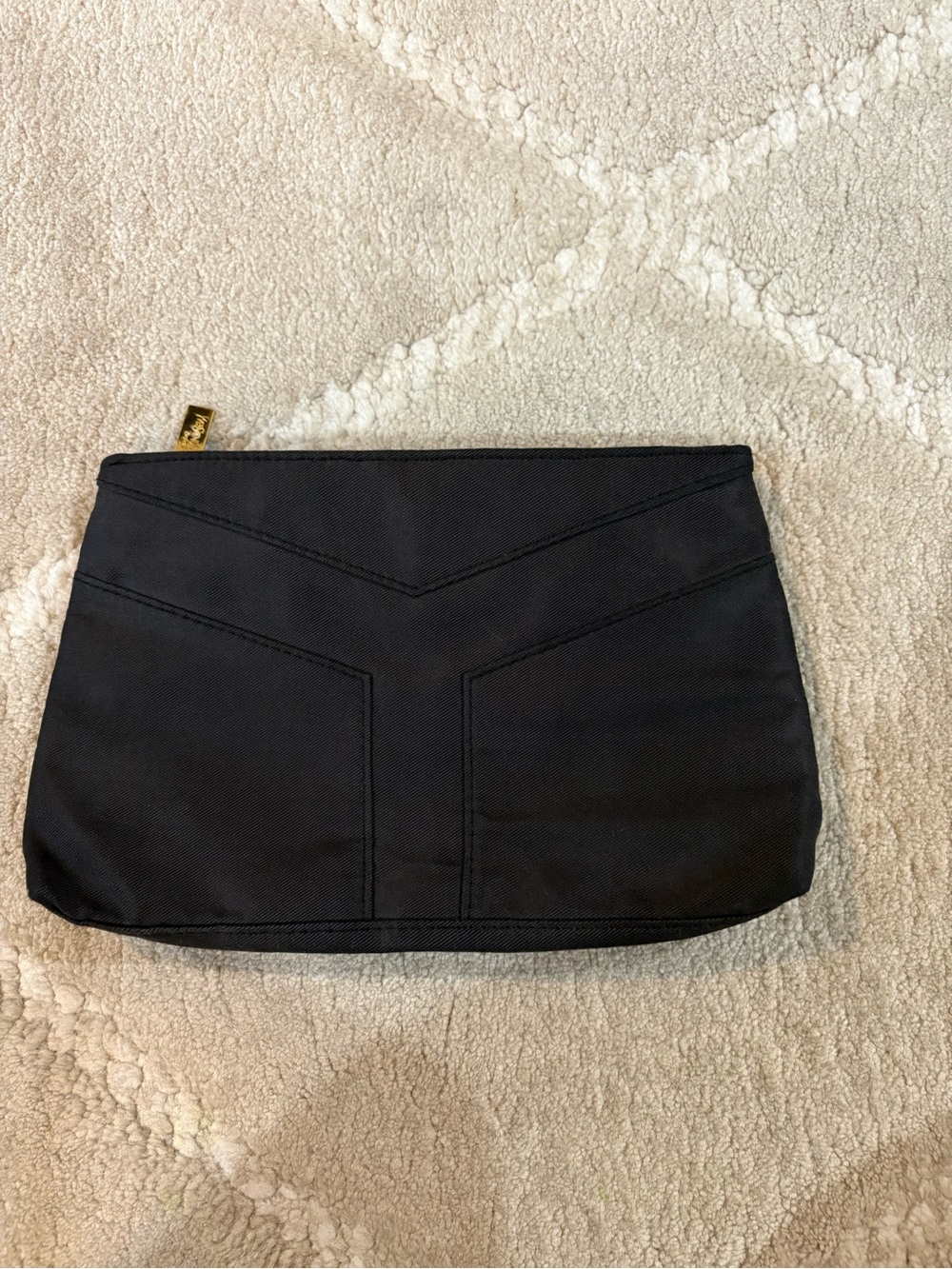 Yves Saint Laurent Black Mini Skirt with Geometric Seams